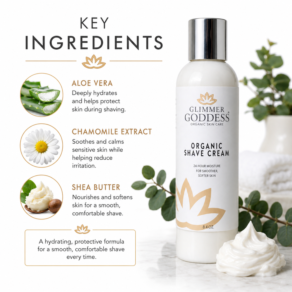 Organic Shave Cream for Sensitive Skin – Men & Women