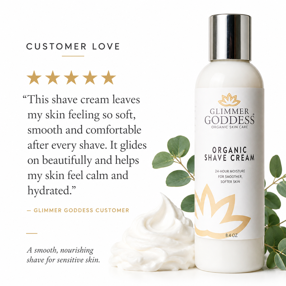 Organic Shave Cream for Sensitive Skin – Men & Women