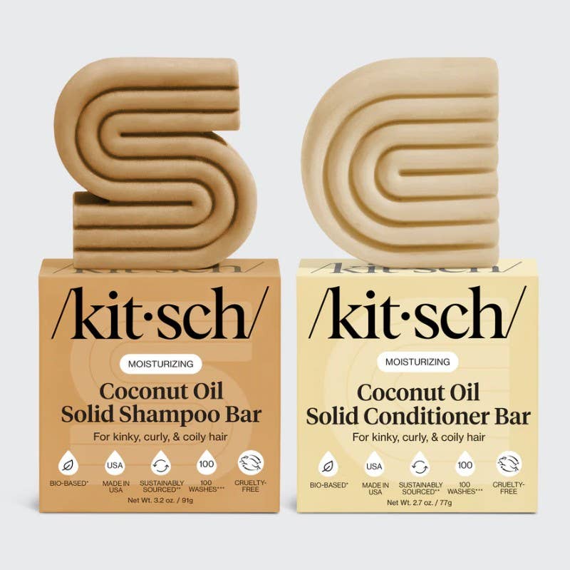 Coconut Oil Shampoo & Conditioner Bar Combo for Dry Damaged Hair - Pleasanthill Products