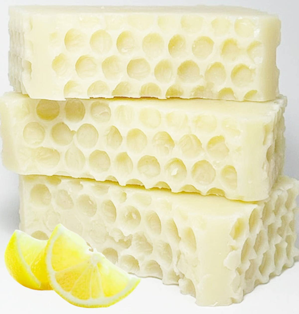 Lemon Essential Oil Natural Artisan Soap Bar Honeycomb Trim - Pleasanthill Products