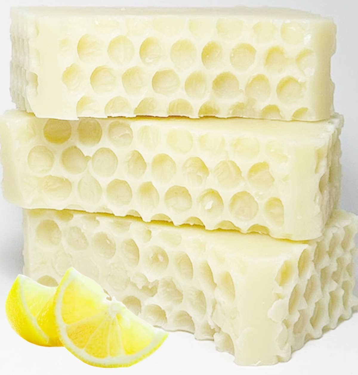 Lemon Essential Oil Natural Artisan Soap Bar Honeycomb Trim - Pleasanthill Products