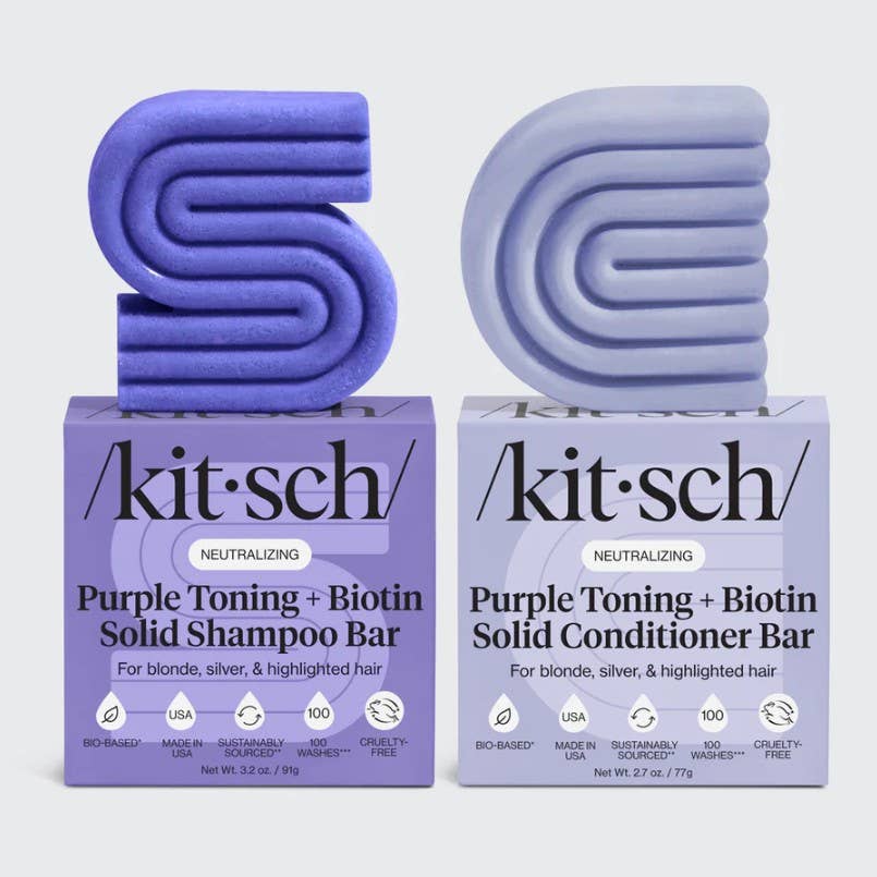 Purple Toning Shampoo & Conditioner Bar Combo for Color-Treated & Grey Hair - Pleasanthill Products