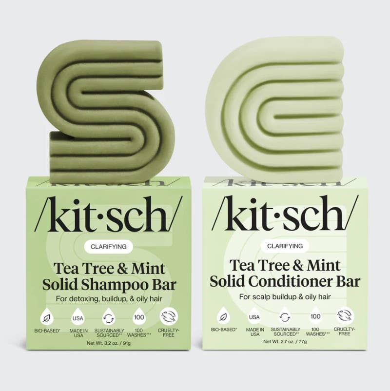 Tea Tree & Mint Clarifying Shampoo & Conditioner Bar Combo - Pleasanthill Products